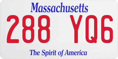 MA license plate 288YQ6