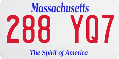 MA license plate 288YQ7