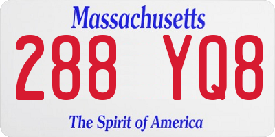 MA license plate 288YQ8