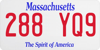 MA license plate 288YQ9