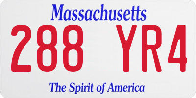 MA license plate 288YR4