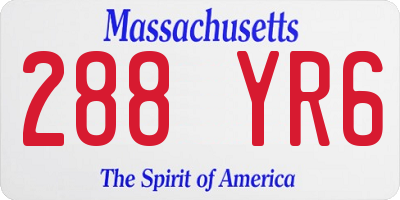MA license plate 288YR6