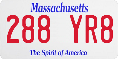 MA license plate 288YR8