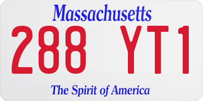 MA license plate 288YT1