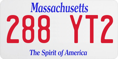 MA license plate 288YT2