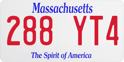 MA license plate 288YT4