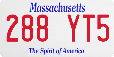 MA license plate 288YT5