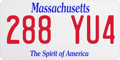 MA license plate 288YU4