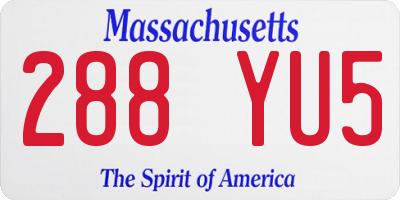 MA license plate 288YU5
