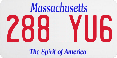 MA license plate 288YU6