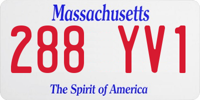 MA license plate 288YV1