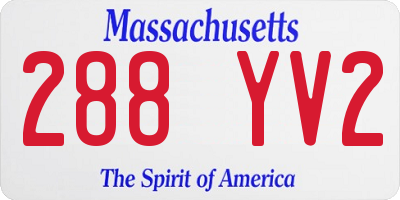 MA license plate 288YV2
