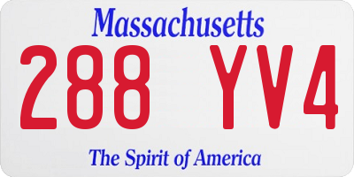 MA license plate 288YV4
