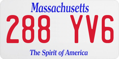 MA license plate 288YV6