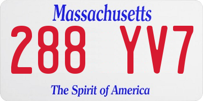 MA license plate 288YV7