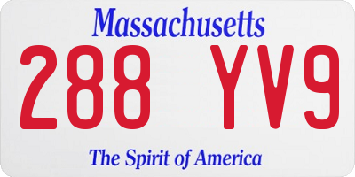MA license plate 288YV9