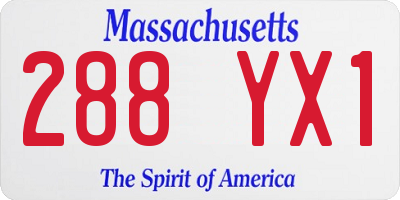 MA license plate 288YX1