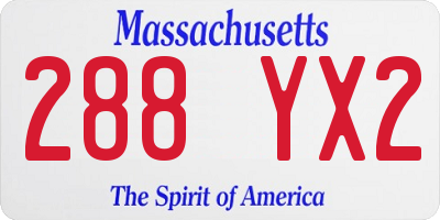 MA license plate 288YX2