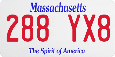 MA license plate 288YX8