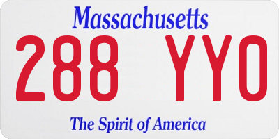 MA license plate 288YY0