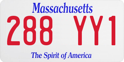 MA license plate 288YY1