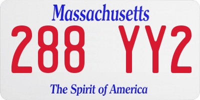 MA license plate 288YY2