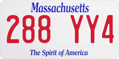 MA license plate 288YY4