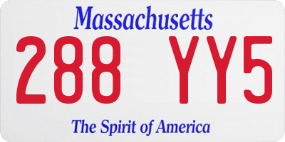 MA license plate 288YY5