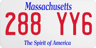 MA license plate 288YY6