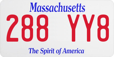 MA license plate 288YY8