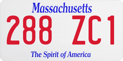 MA license plate 288ZC1