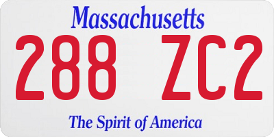 MA license plate 288ZC2