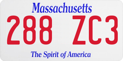 MA license plate 288ZC3