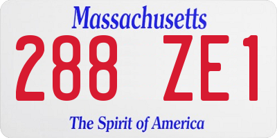 MA license plate 288ZE1