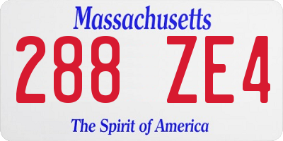 MA license plate 288ZE4