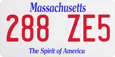 MA license plate 288ZE5