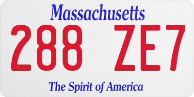 MA license plate 288ZE7