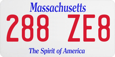 MA license plate 288ZE8