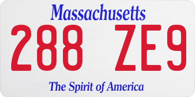 MA license plate 288ZE9