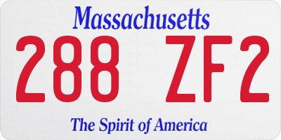 MA license plate 288ZF2