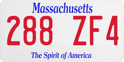 MA license plate 288ZF4
