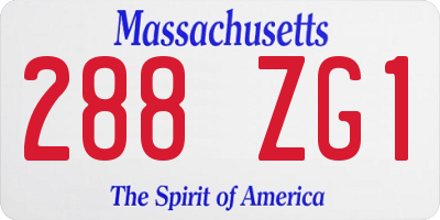 MA license plate 288ZG1
