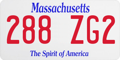 MA license plate 288ZG2