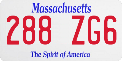 MA license plate 288ZG6