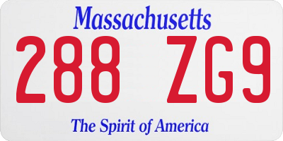 MA license plate 288ZG9