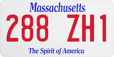 MA license plate 288ZH1