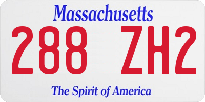 MA license plate 288ZH2