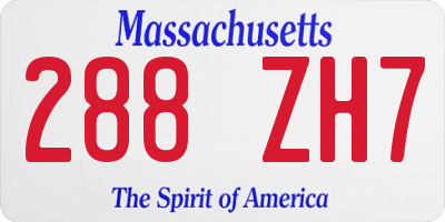 MA license plate 288ZH7