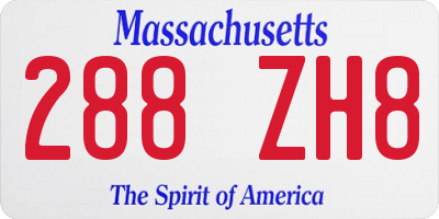 MA license plate 288ZH8
