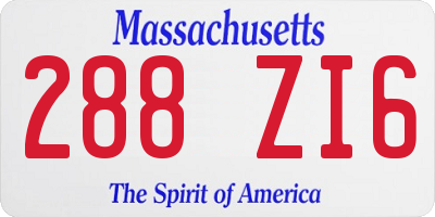 MA license plate 288ZI6